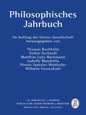 cover image of Philosophisches Jahrbuch  2/2021